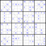 Судоку Х 16х16 #20 очень трудный