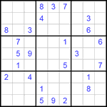 Судоку 9х9 #162 очень трудный Судоку 9х9 #162 очень трудный