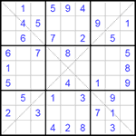 Судоку Х 9х9 #112 легкий