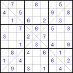 Судоку Х 9х9 #113 легкий