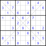 Судоку Х 9х9 #116 легкий