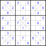 Судоку Х 9х9 #117 легкий