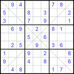 Судоку Х 9х9 #120 легкий