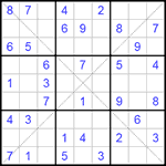 Судоку Х 9х9 #88 средний