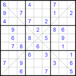 Судоку Х 9х9 #89 средний