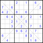 Судоку Х 9х9 #90 средний