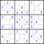 Судоку Х 9х9 #91 средний