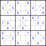 Судоку Х 9х9 #92 средний