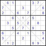 Судоку Х 9х9 #93 средний