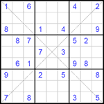 Судоку Х 9х9 #95 средний