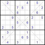 Судоку Х 9х9 #86 трудный