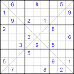 Судоку Х 9х9 #87 трудный