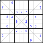 Судоку Х 9х9 #88 трудный