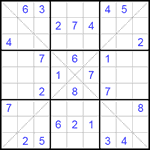 Судоку Х 9х9 #89 трудный