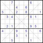 Судоку Х 9х9 #90 трудный