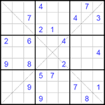 Судоку Х 9х9 #91 трудный