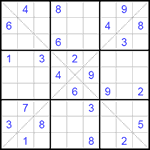 Судоку Х 9х9 #92 трудный