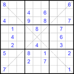 Судоку Х 9х9 #93 трудный