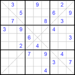 Судоку Х 9х9 #94 трудный