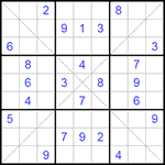 Судоку Х 9х9 #95 трудный