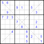 Судоку Х 9х9 #87 очень трудный