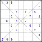 Судоку Х 9х9 #88 очень трудный