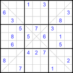 Судоку Х 9х9 #90 очень трудный