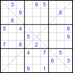 Судоку Х 9х9 #91 очень трудный