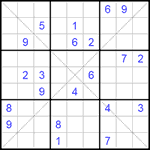 Судоку Х 9х9 #94 очень трудный