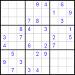 Судоку 9х9 #209 очень трудный