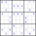 Судоку 9х9 #214 очень трудный