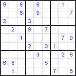 Судоку 9х9 #220 очень трудный