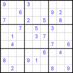 Судоку 9х9 #224 очень трудный