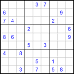 Судоку 9х9 #272 трудный