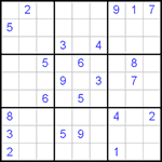 Судоку 9х9 #281 трудный