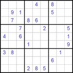 Судоку 9х9 #289 трудный