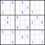 Судоку 9х9 #296 трудный