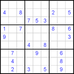 Судоку 9х9 #257 очень трудный