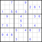 Судоку 9х9 #260 очень трудный