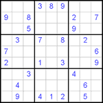 Судоку 9х9 #282 очень трудный