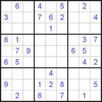 Судоку 9х9 #287 очень трудный