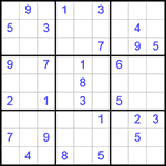 Судоку 9х9 #291 очень трудный