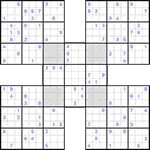 Самурай судоку #28 трудный