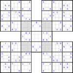 Самурай судоку #29 трудный