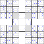 Самурай судоку #30 трудный