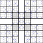 Самурай судоку #26 очень трудный