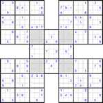 Самурай судоку #27 очень трудный