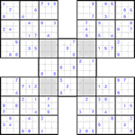 Самурай судоку #30 очень трудный