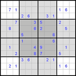 Судоку-бабочка #9 трудный