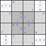 Судоку-бабочка #6 очень трудный